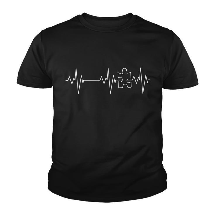 Autism Heartbeat Pulse Puzzle Tshirt Youth T-shirt