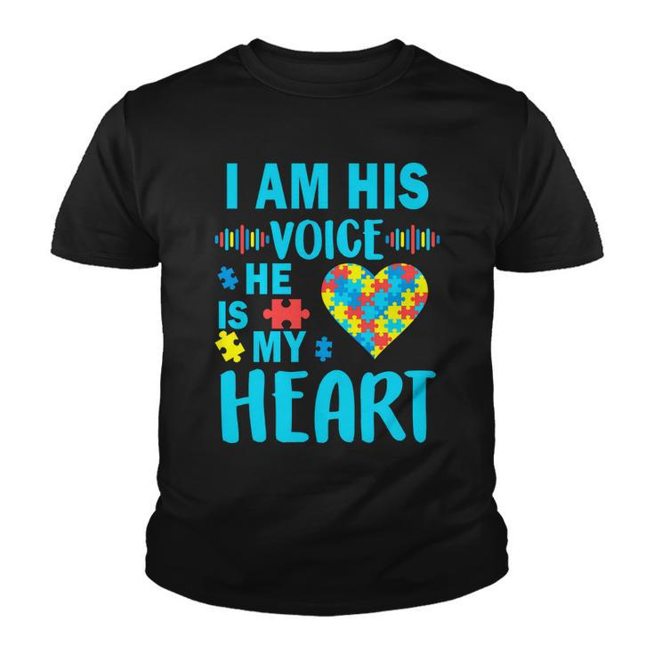Autism I Am His Voice He Is My Heart Tshirt Youth T-shirt