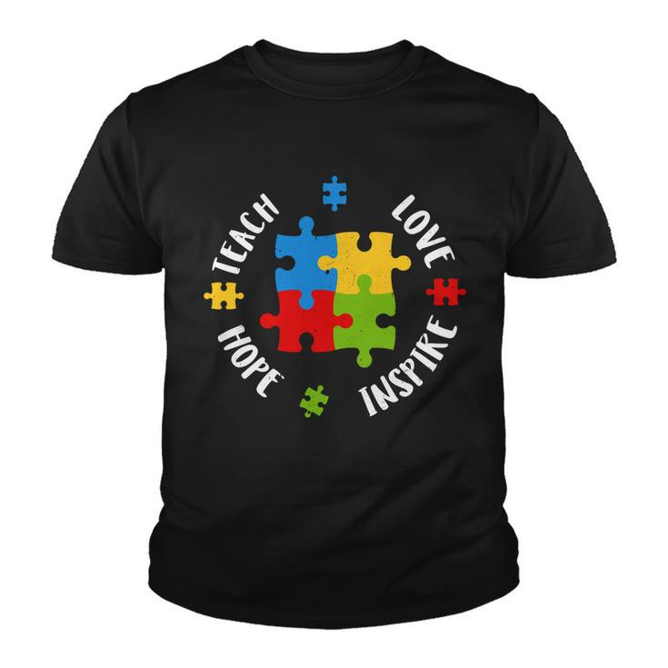 Autism Teacher Teach Love Hope Inspire Tshirt Youth T-shirt