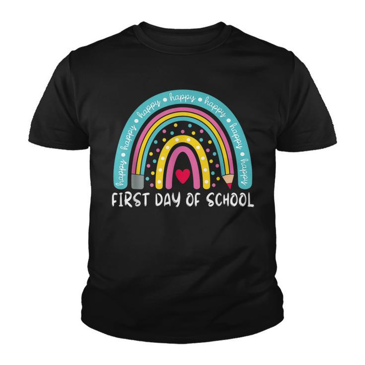 Back To School Funny Rainbow Happy First Day Of School Youth T-shirt