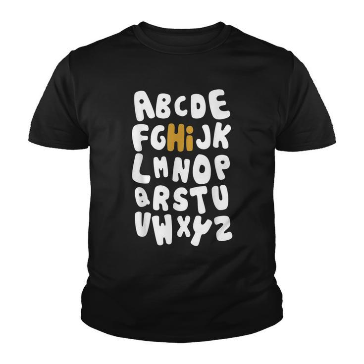 Back To School Hi Alphabet Letters Gift  Youth T-shirt