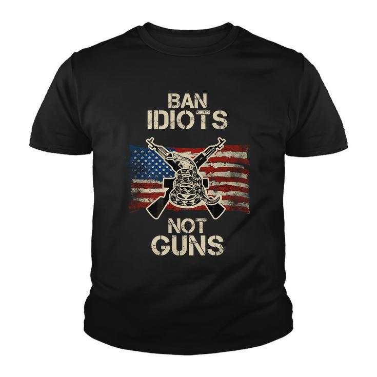 Ban Guns Not Idiots Pro American Gun Rights Flag Youth T-shirt