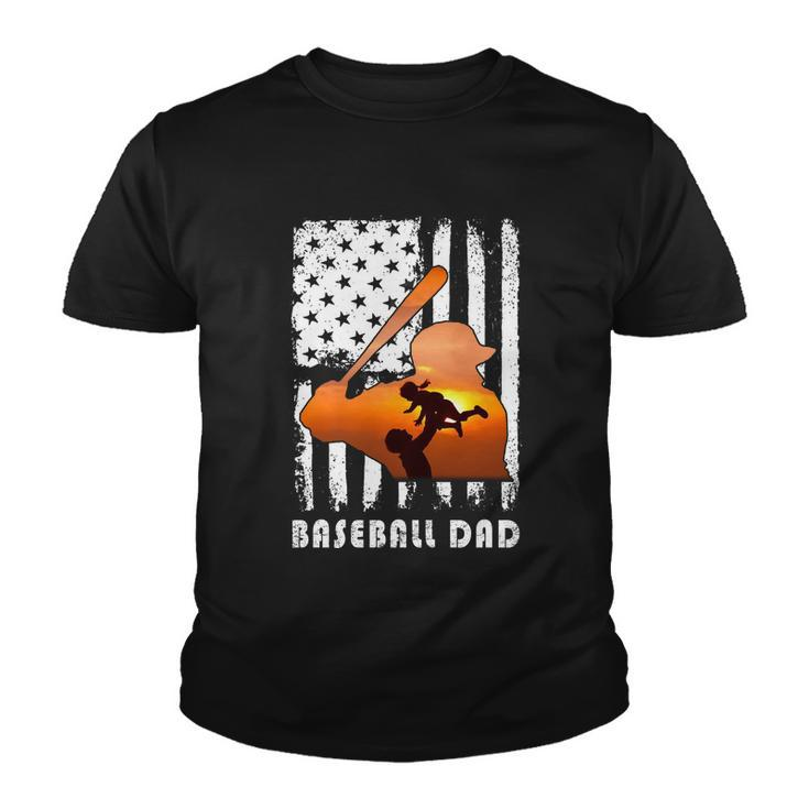 Baseball Dad Father And Kid Family Baseball Lover Youth T-shirt