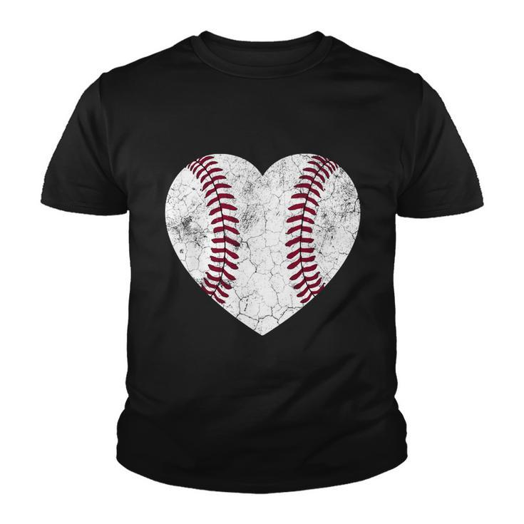 Baseball Heart Fun Mom Dad Men Women Softball Gift Wife Youth T-shirt