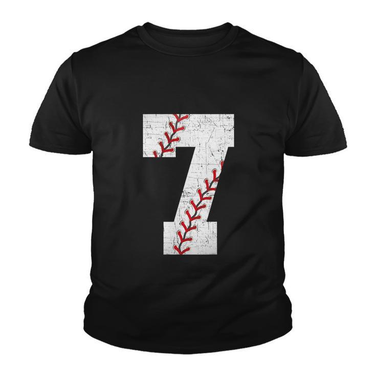 Baseball Softball Lover Seven Years Bday 7Th Birthday Boy Youth T-shirt