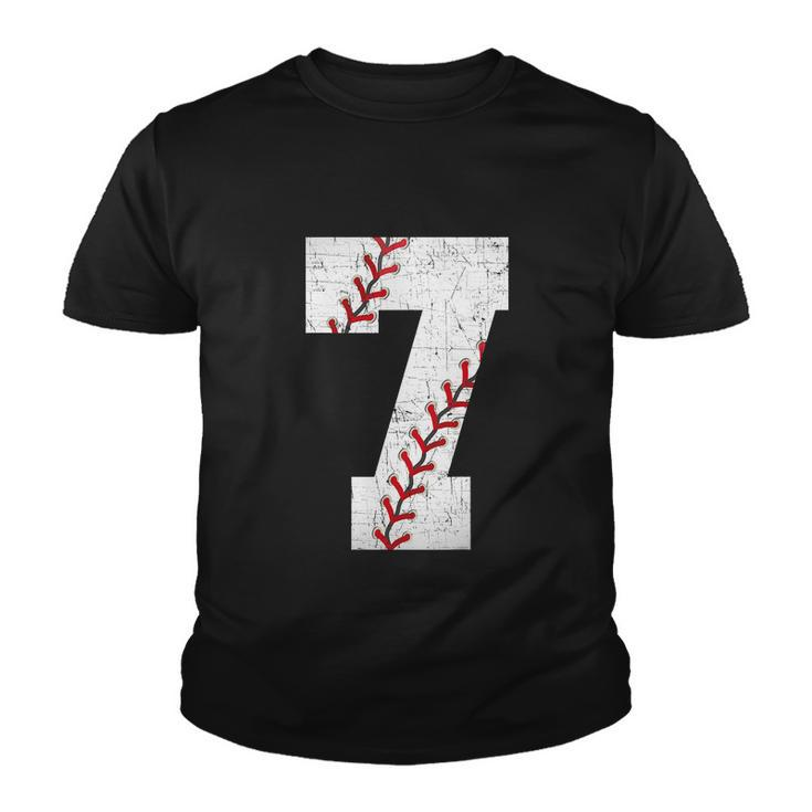 Baseball Softball Lover Seven Years Funy 7Th Birthday Boy Youth T-shirt