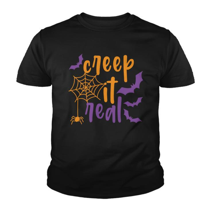 Bat Halloween Creep It Real Color Youth T-shirt