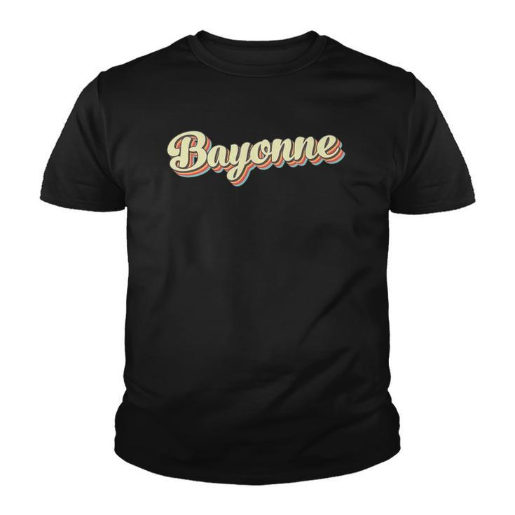 Bayonneretro Art Baseball Font Vintage Youth T-shirt