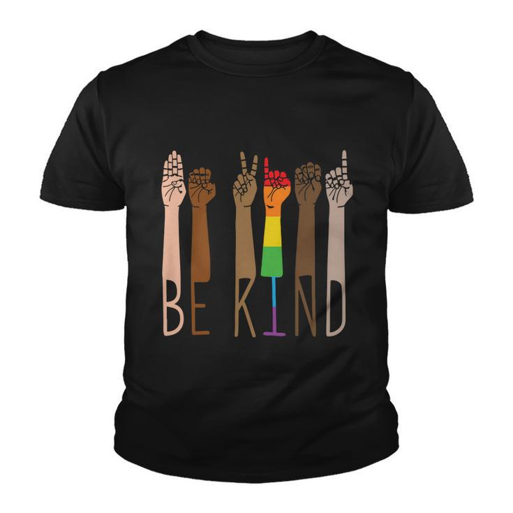 Be Kind Sign Language Rainbow Pride Month Lgbt Youth T-shirt