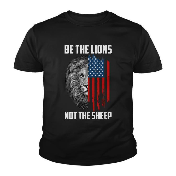 Be The Lions Not The Sheep Usa American Flag Tshirt Youth T-shirt
