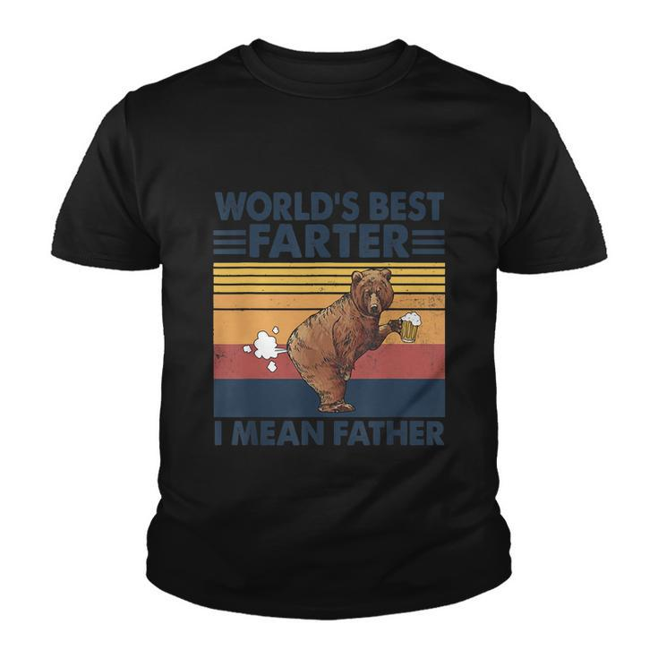 Bear Worlds Best Farter Gift I Mean Father Vintage Retro Gift Youth T-shirt