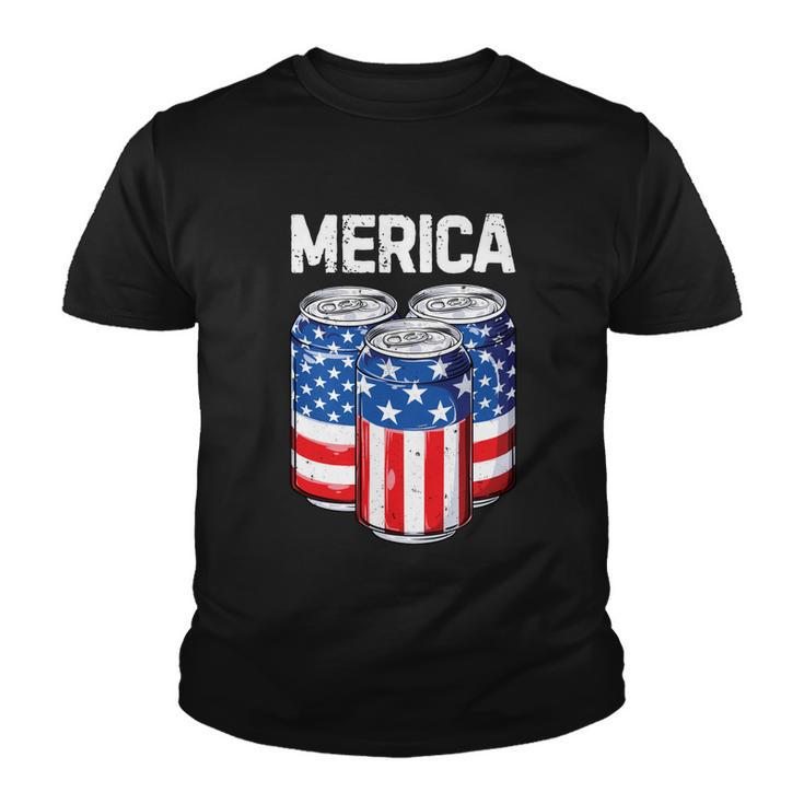 Beer American Flag 4Th Of July Merica Usa Men Women Drinking Youth T-shirt