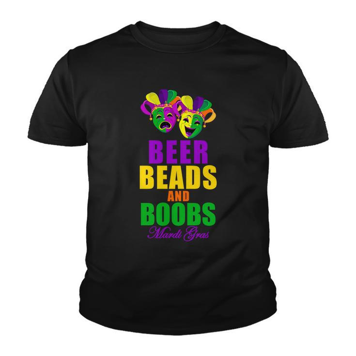 Beer Beads And Boobs Mardi Gras New Orleans T-Shirt Graphic Design Printed Casual Daily Basic Youth T-shirt
