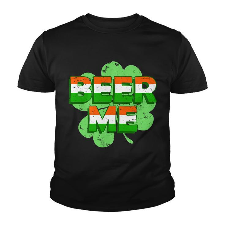 Beer Me St Patricks Day Irish Flag Clover Youth T-shirt
