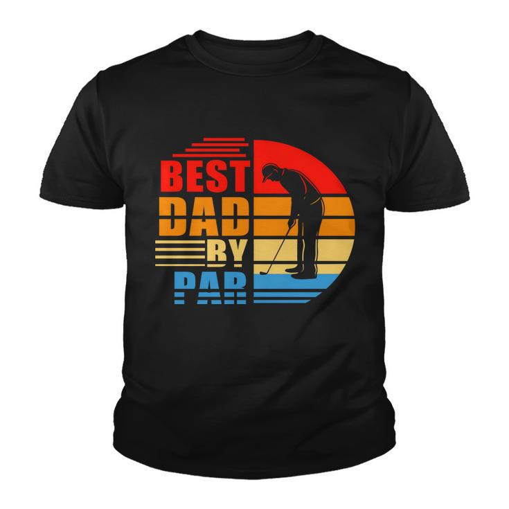 Best Dad By Par Retro Golf Sunset Tshirt Youth T-shirt