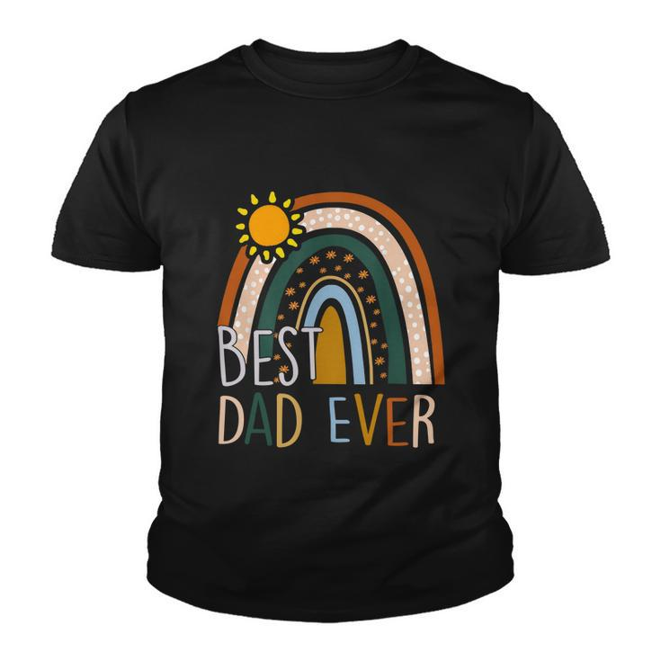 Best Dad Ever Rainbow Funny Fathers Day From Wife Daughter Cool Gift Youth T-shirt