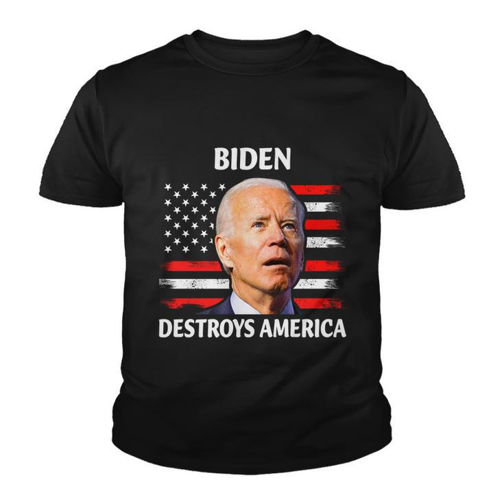 Biden Destroy American Joe Biden Confused Funny 4Th Of July Youth T-shirt