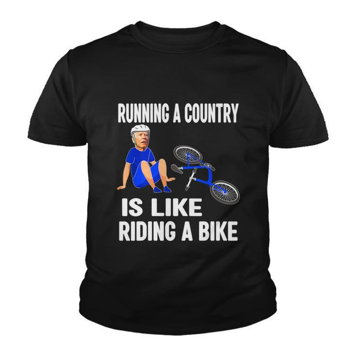 Biden Falls Off Bike Joe Biden Falling Off His Bicycle Funny V3 Youth T-shirt