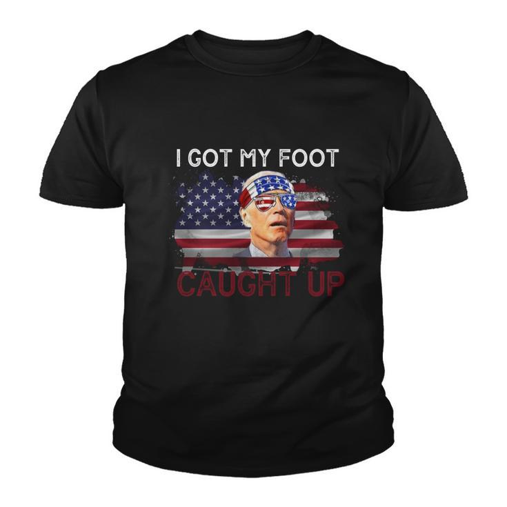 Biden Falls Off His Bike I Got My Foot Caught Up Bicycle Youth T-shirt