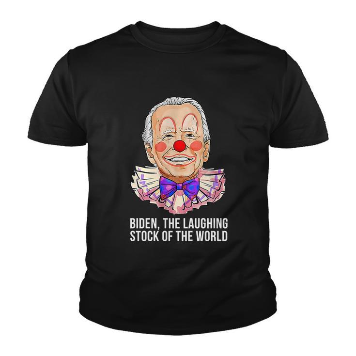 Biden The Laughing Stock Of The World Anti Biden Funny Biden Clown Youth T-shirt