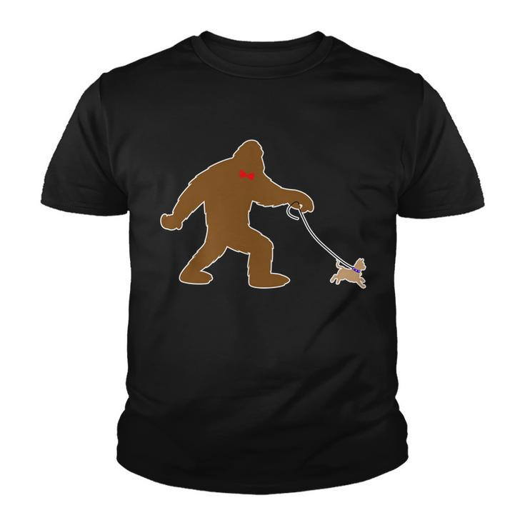 Bigfoot Walking Chihuahua Dog Youth T-shirt