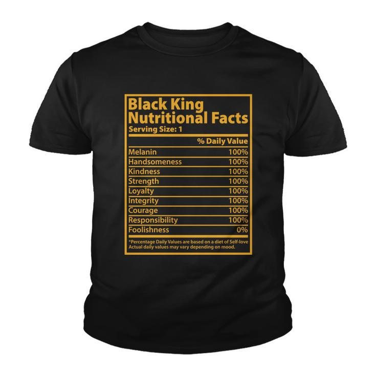 Black King Nutritional Facts Tshirt Youth T-shirt