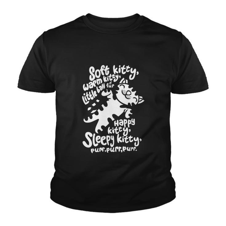 Black Soft Kitty Funny Youth T-shirt
