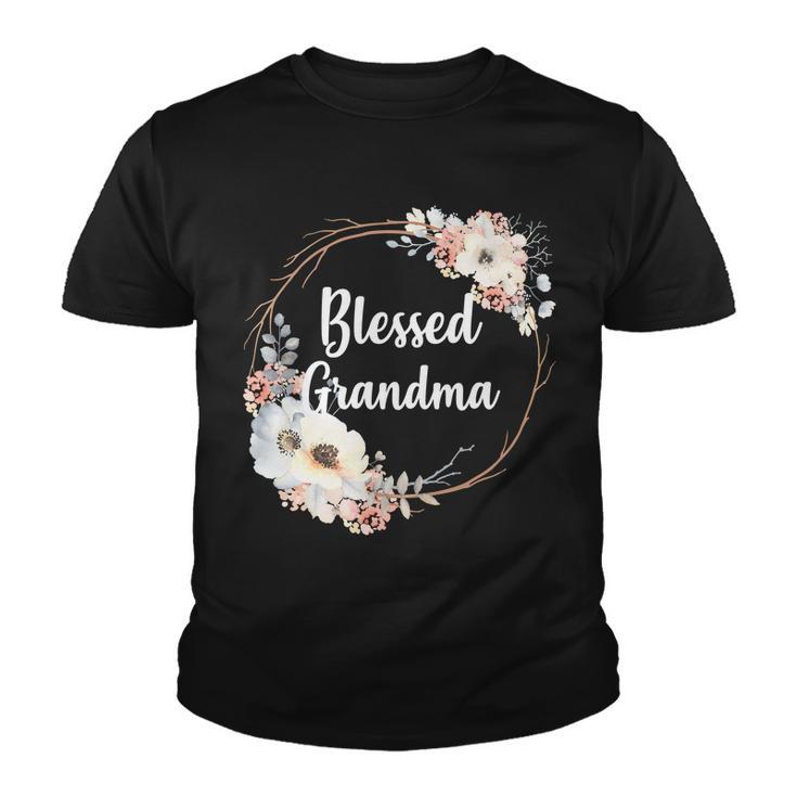 Blessed Grandma Floral Tshirt Youth T-shirt