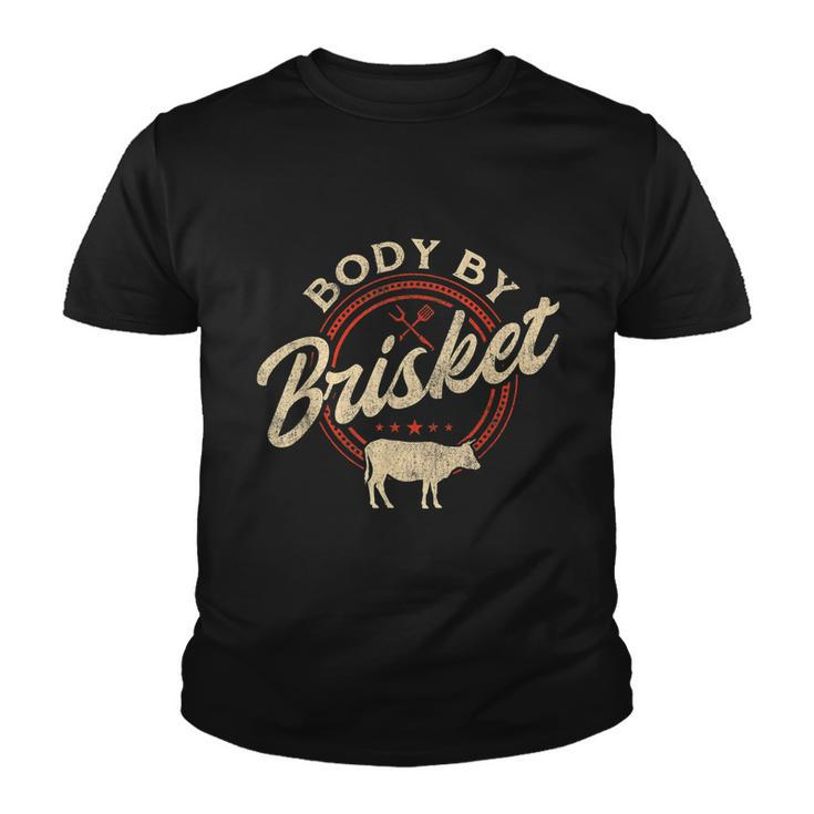 Body By Brisket Pitmaster Bbq Lover Smoker Grilling Youth T-shirt