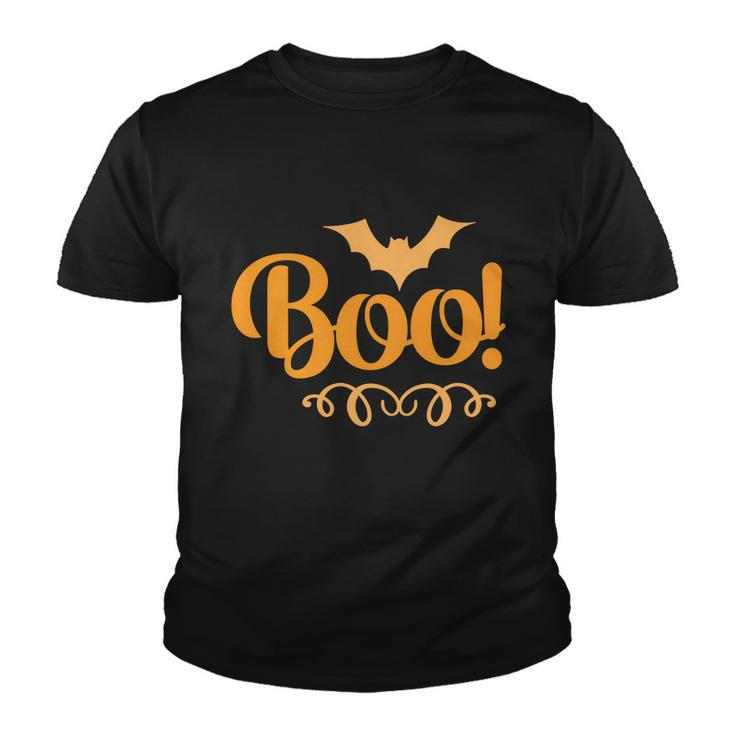 Boo Ghost Bat Halloween Quote Youth T-shirt