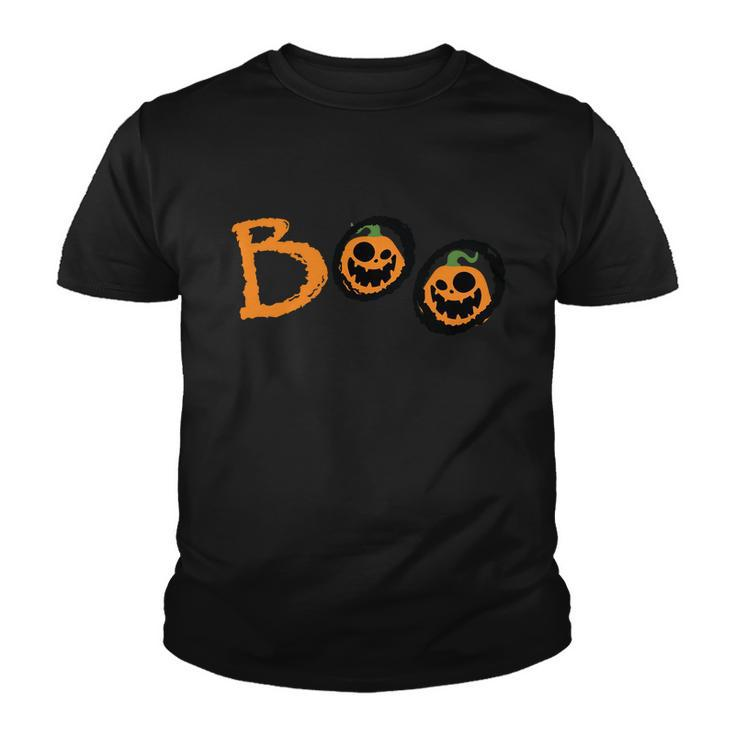 Boo Pumpkin Halloween Quote Youth T-shirt