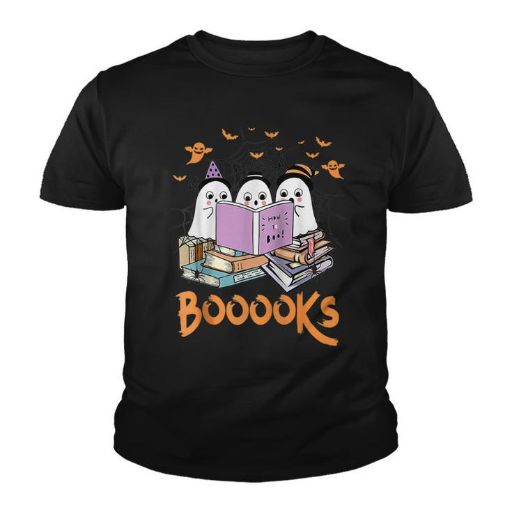 Boo Read Books Library Funny Booooks Ghost Halloween Gifts  Youth T-shirt