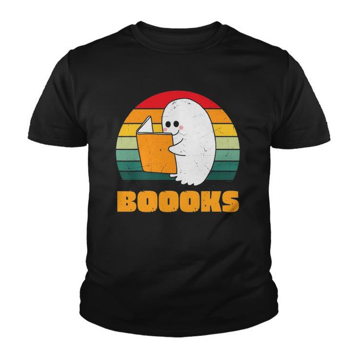 Boooks Ghost Funny Librarian Book Lovers Halloween Costume Youth T-shirt