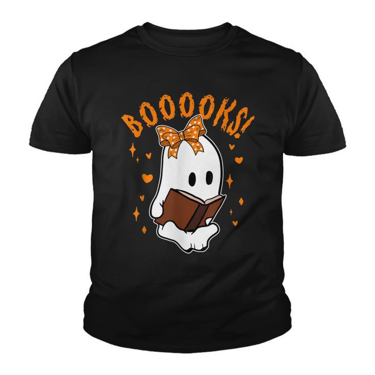 Booooks Boo Ghost Halloween Nerd  Youth T-shirt