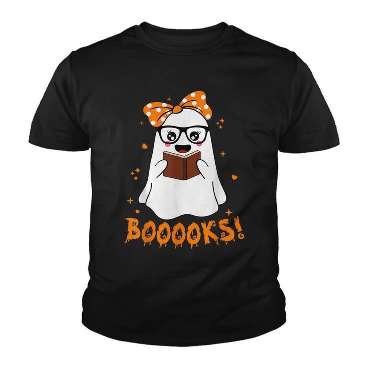 Booooks Ghost Funny Boo Read Books Lover Library Halloween  Youth T-shirt