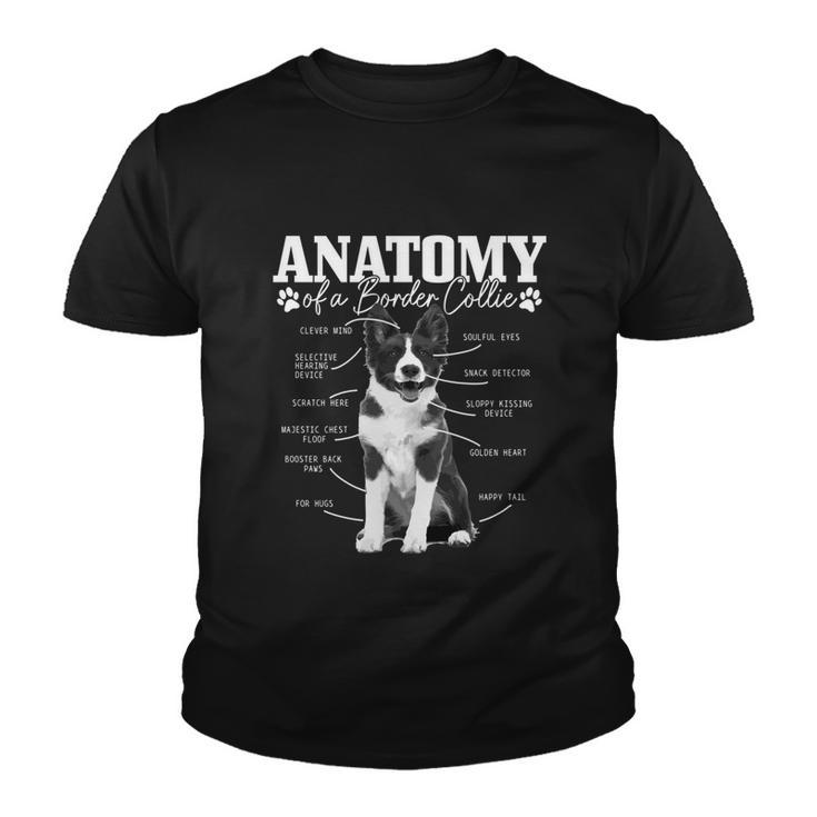 Border Collie Anatomy Funny Cute Dog Border Collie Mom Dad Youth T-shirt