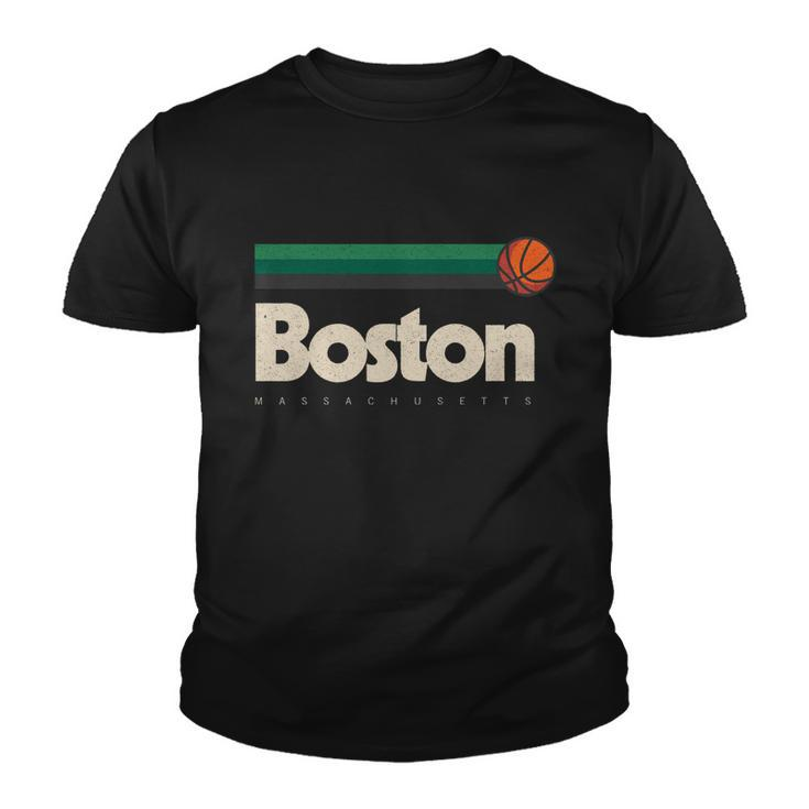 Boston Basketball Bball Massachusetts Green Retro Boston Graphic Design Printed Casual Daily Basic Youth T-shirt