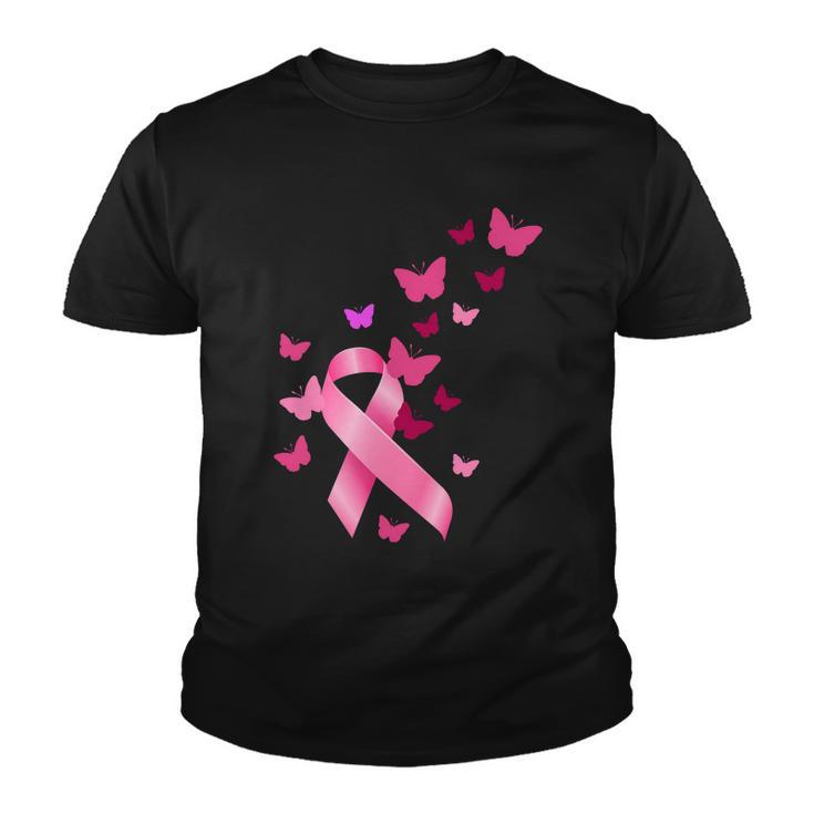 Breast Cancer Awareness Butterflies Logo Youth T-shirt