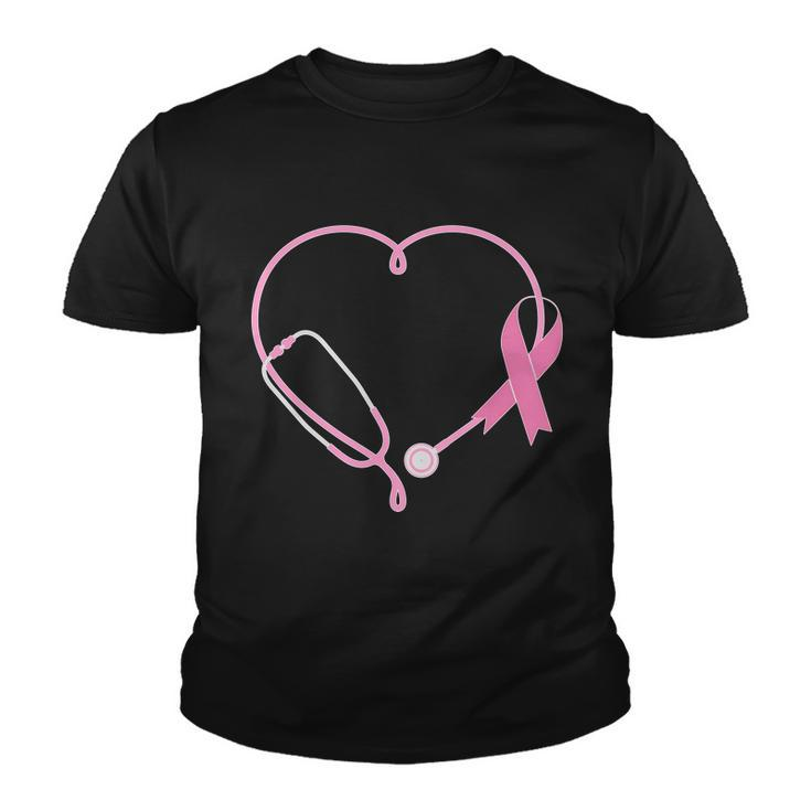 Breast Cancer Awareness Doctor Nurse Stethoscope Youth T-shirt