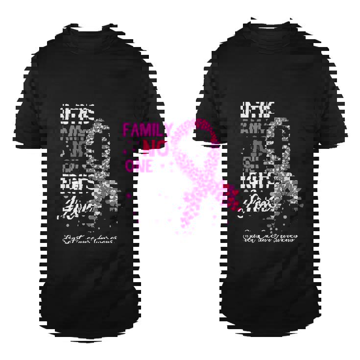 Breast Cancer Awareness In This Family No One Fights Alone Gift Youth T-shirt