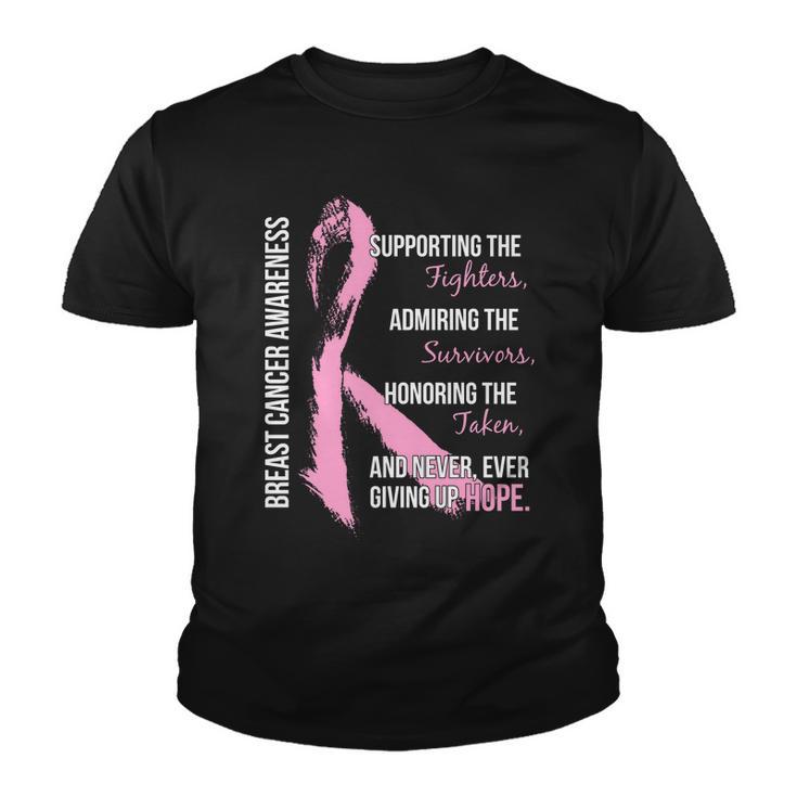 Breast Cancer Awareness Never Give Up Hope Youth T-shirt