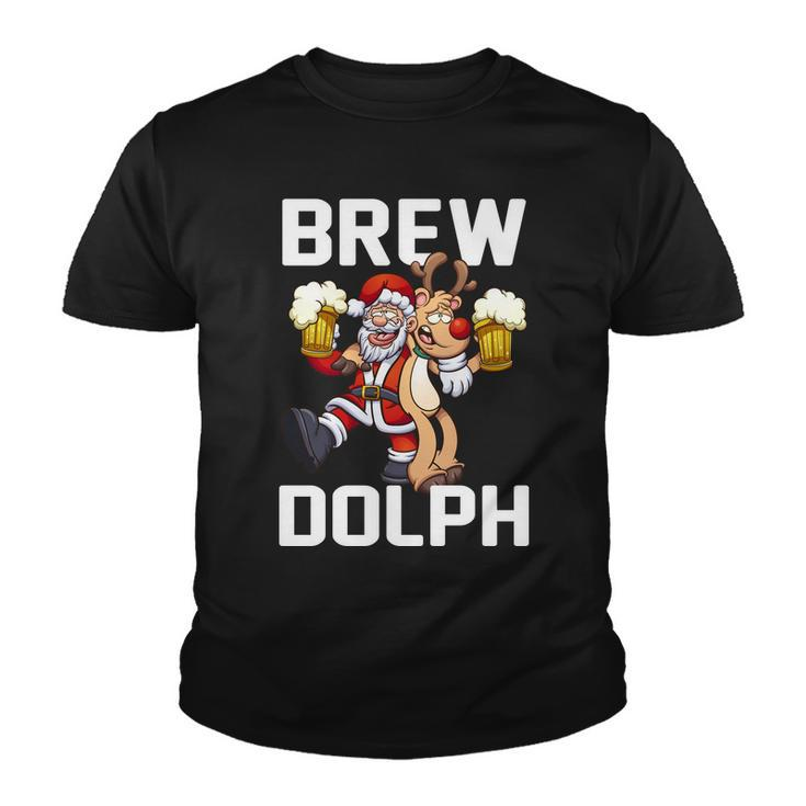 Brew Dolph Red Nose Reindeer Graphic Design Printed Casual Daily Basic Youth T-shirt