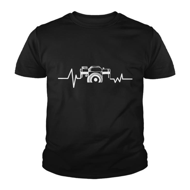 Camera Photographer Heartbeat Tshirt Youth T-shirt