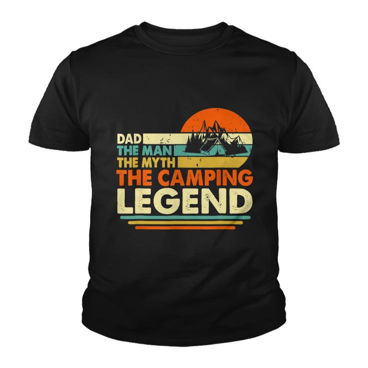 Camper Funny Camping Dad Man Myth Legend Father Vintage Youth T-shirt