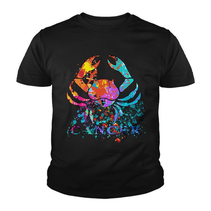 Cancer Zodiac Sign Crab Colorful Youth T-shirt