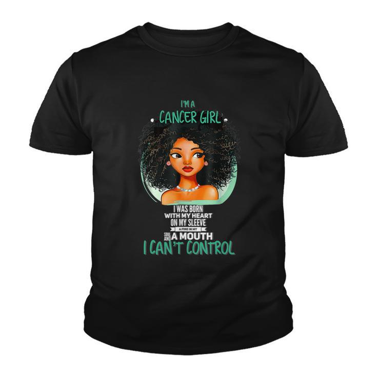 Cancer Zodiac Sign Shirts For Afro American Girls And Womenn Youth T-shirt