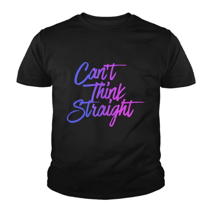 Cant Think Straight Funny Bisexual Bi Pride Flag Youth T-shirt