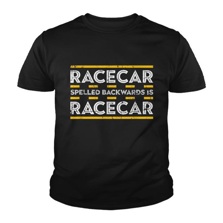 Car Racing Racing Racecar Spelled Backwards Tshirt Youth T-shirt