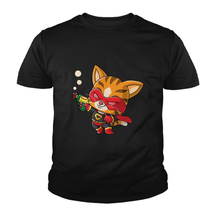 Cartoon Super Hero Cat Youth T-shirt