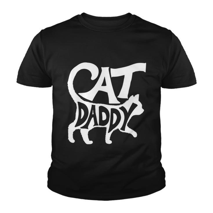 Cat Daddy Funny Cat Dad Simple Minimalist Lettering Youth T-shirt